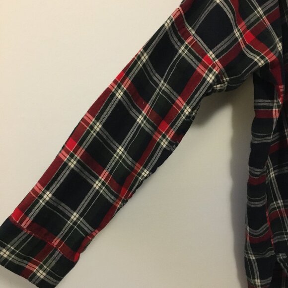 Velvet Heart Red, Navy & White Cotton Plaid Button Down Drophem Shirt - Picture 8 of 15